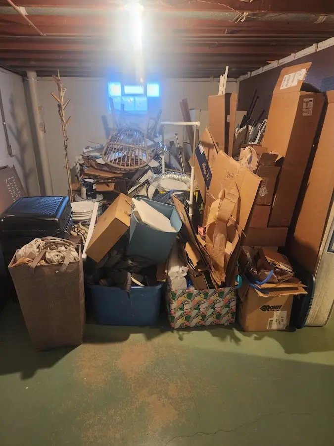 Roll-off dumpster container at job site for 6 Yard Dumpster Rental in Wind Lake